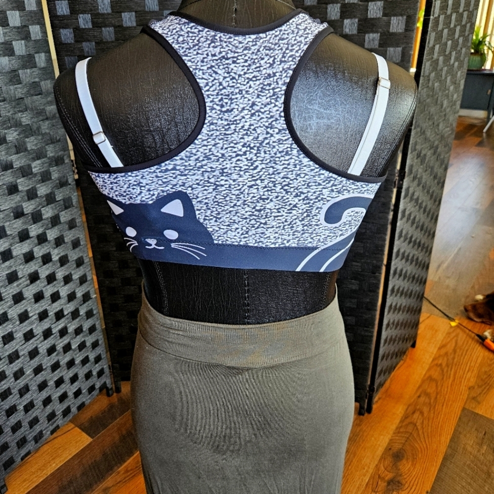Sports bra with cat